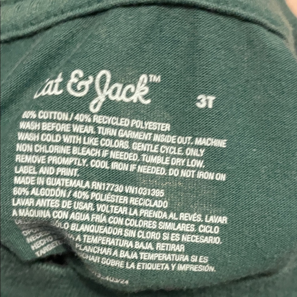 Cat & Jack Toddler Size 3T Long Sleeve Tees Black, Green, Mint Green BUNDLE SET - Picture 6 of 7
